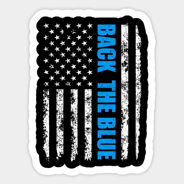 Back The Blue Gifts Police Support Sticker by paveldmit